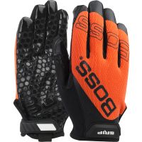 Boss Hi-Vis Silicone Grip Gloves with Mesh Back