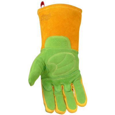 Caiman Premium Wasabi Green Split Deerskin MIG-Stick Welding Glove with FR Foam-Fleece Insulation #4