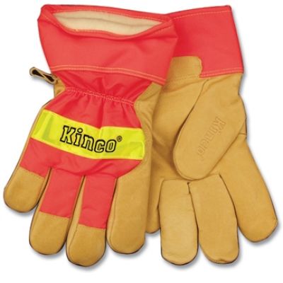 Kinco Hi-Vis Orange Lined Pigskin Gloves