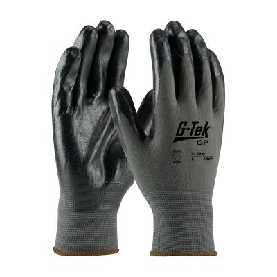 G-TEK Black & Gray Coated Nylon Gloves