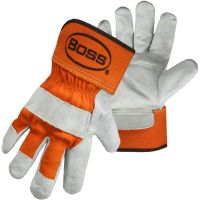 Boss Premium Grade Cowhide Leather Palm Gloves with Safety Cuff