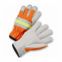 HIGH-VIS Grain Cowhide Leather Driver Gloves