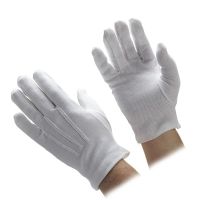 White Cotton Beaded Grip Gloves