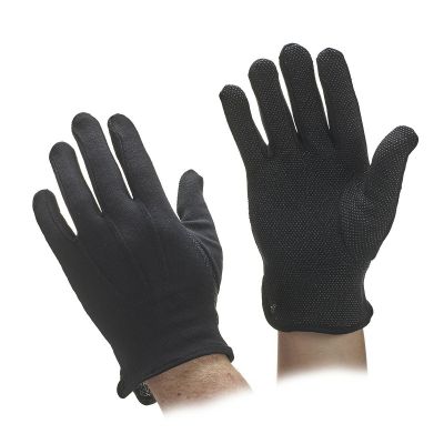 Black Cotton Beaded Grip Gloves