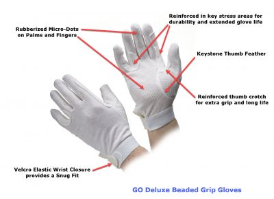 Deluxe Black Beaded Grip Gloves #3